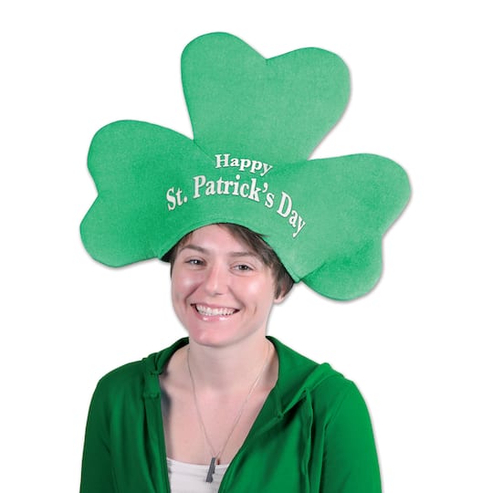 Beistle Green Plush St. Patrick's Day Shamrock Hat
